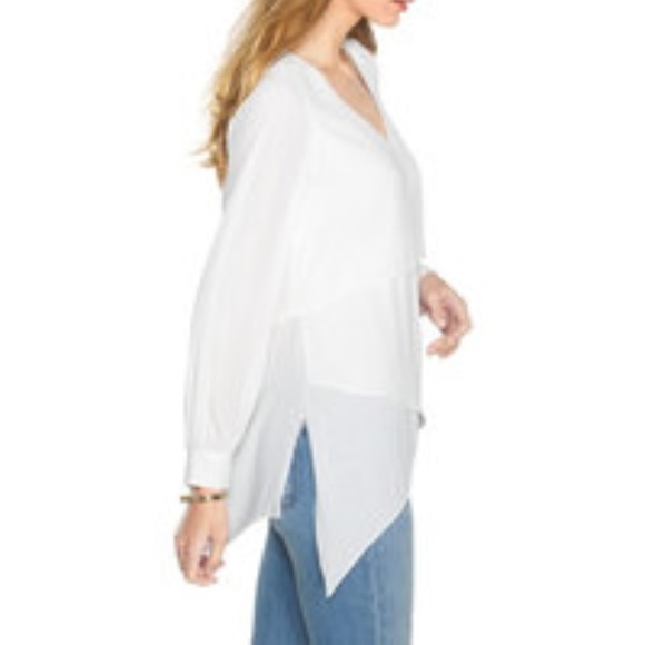 WHITE HOUSE BLACK MARKET PETAL-BACK TIERED TUNIC - Picture 2 of 3